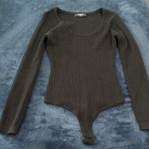 H&M Black Ribbed Scoop Neck Sweater